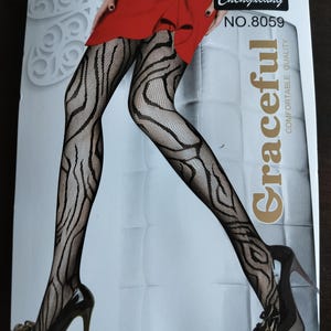 Animal Design Fishnet Tights Black Waist High One Size