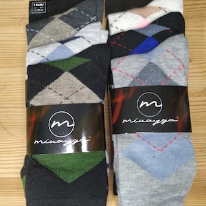 Mens Summer Suit Socks 6 Pairs 6 Colours Argyle design size 6 -11