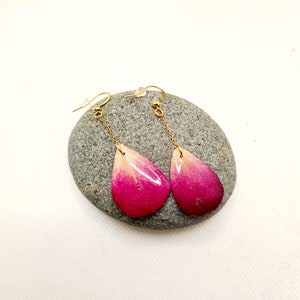 Rose petal dangle earrings