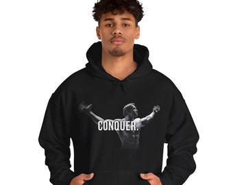 Sudadera Arnold Conquer, motivación para el gimnasio, regalo para levantadores de pesas