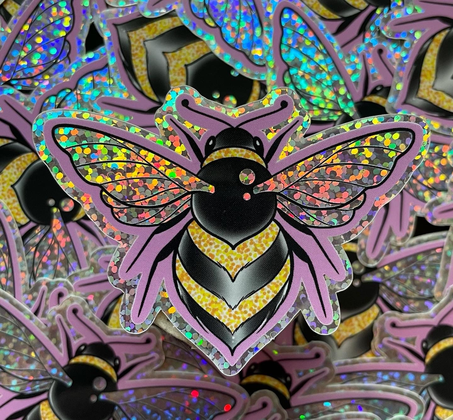 Bee Sticker, Glitter Bee Sticker, Glitter Sticker, Cute Sticker, Bumble
