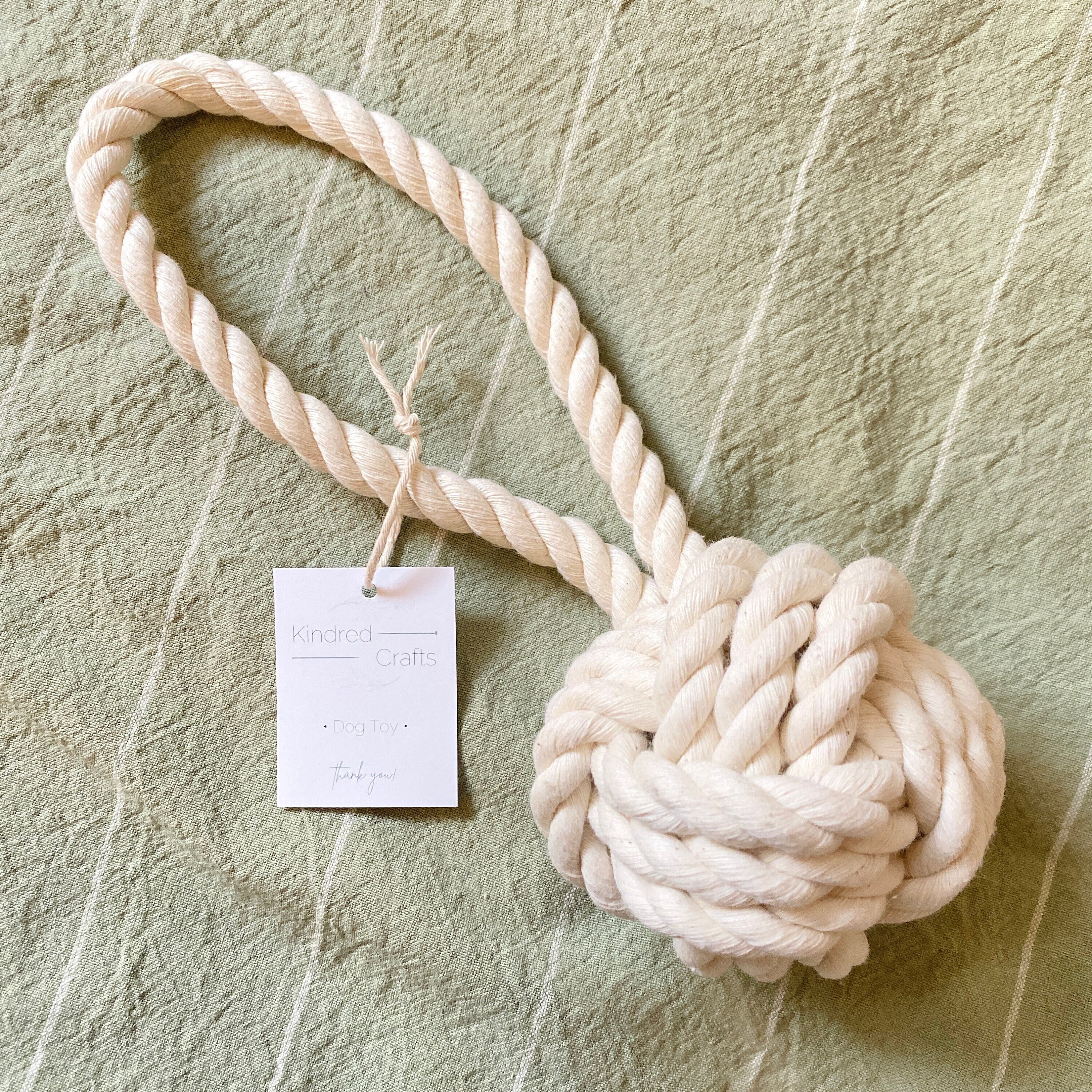 Dog Fetch Toy from Natural Homespun Cotton Rope for Outdoor Fun