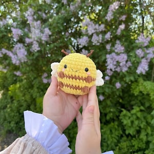 Crochet Bee Plush Mini Amigurumi Bumblebee Toy Cute Handmade Gift for Bee Lover