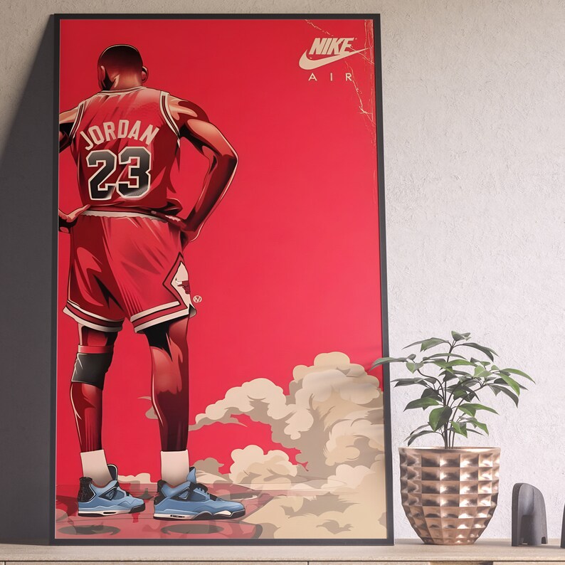 Michael Jordan Poster Michael Jordan Wall Art Michael Jordan Etsy