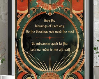 Moge de zegeningen van elke dag de zegeningen zijn die je nodig hebt De meest Ierse print | Ierse zegen | Ierse muurkunst | Iers decor| Afdrukken Ierland