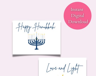 Pintable Cards - Hanukkah Card - INSTANT DOWNLOAD