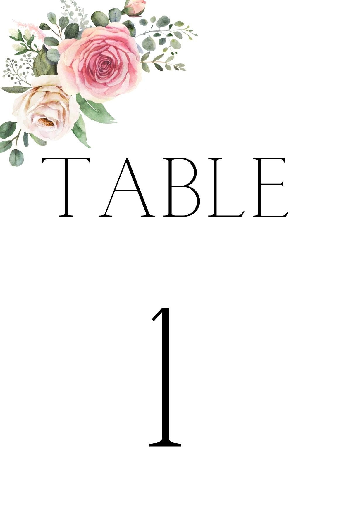 Table Numbers Printable Table Numbers Wedding Table Numbers - Etsy