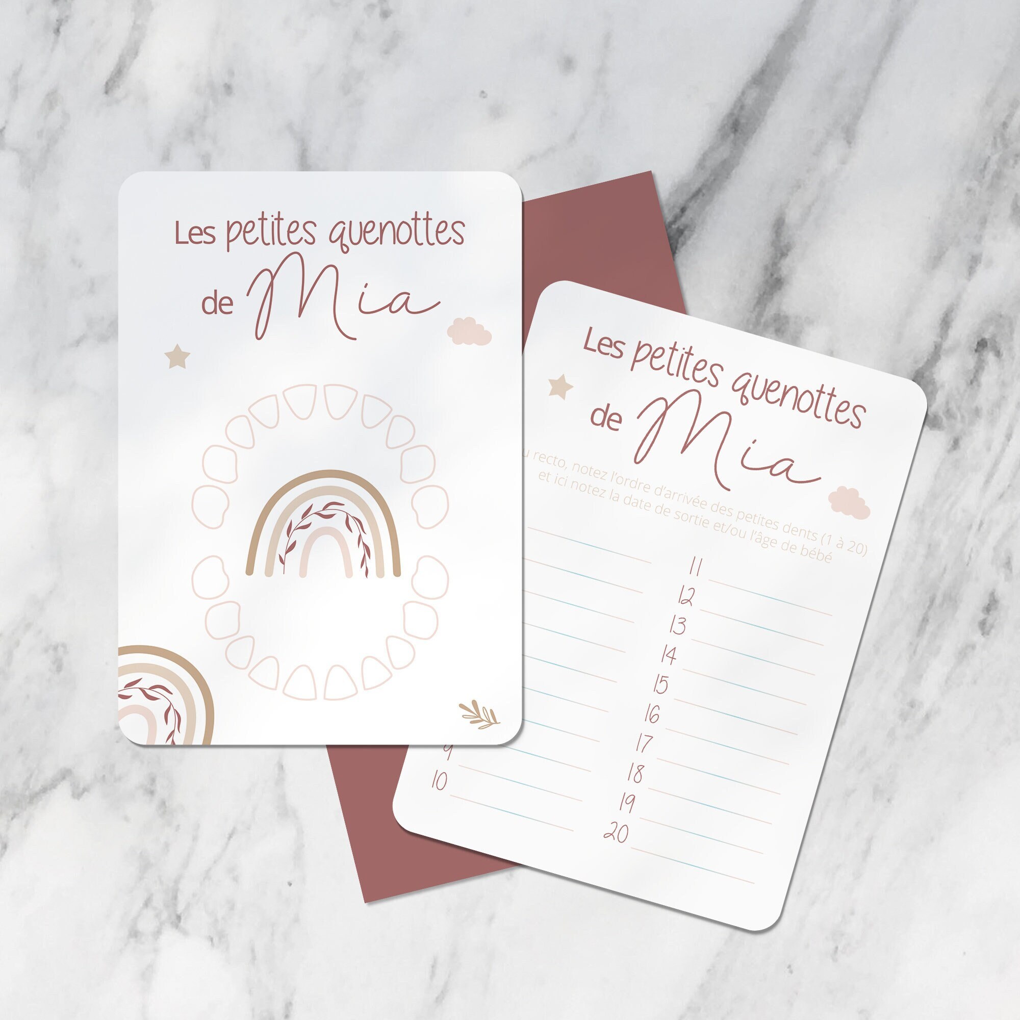 Carte Quenottes - Bébé Fille Garçon Cadeau