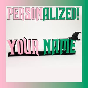 Wicked Style Custom Name Plate Sign Game Room Nursery Birthday Cake Topper Gift