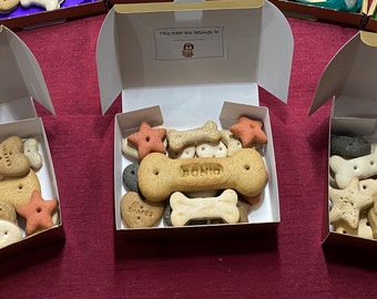 Personalised Dog Treat Box, a little box of biscuit treats , birthday dog party treats, gotcha day, Easter Dog Treat, Pic N Mix for dogs