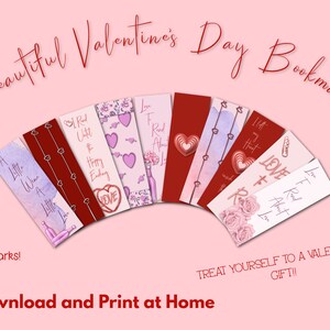 Valentine&#39;s Day Book Marks
