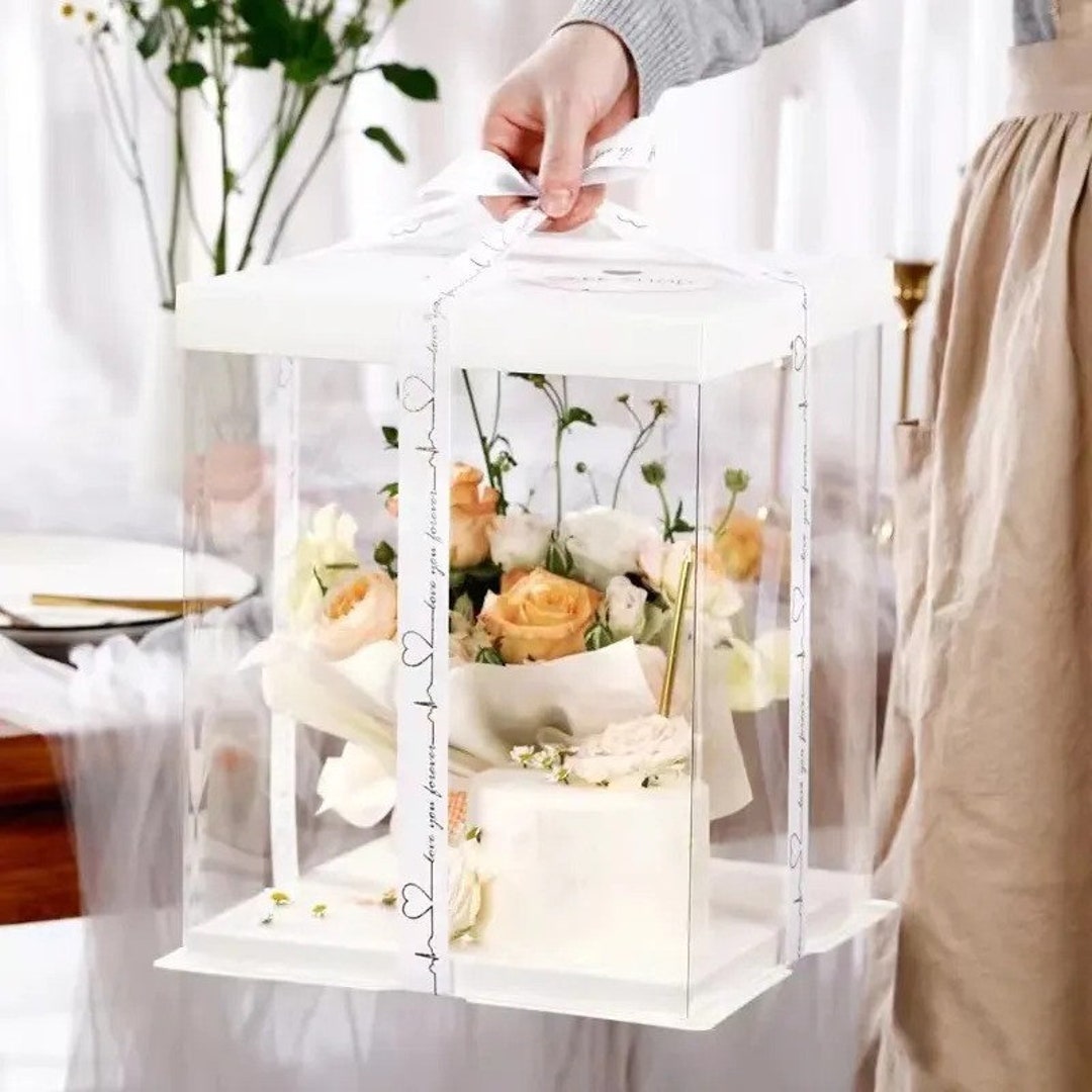 Clear Cake Box Clear Cake Box Plastic Gift Boxes With Lids Double Layer ...