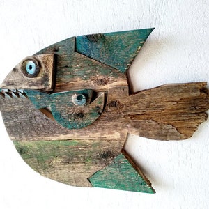 Hook, Line & Sinker Handmade Hand Painted Hanging Wood Fish Decoration  Ornament Hanger 3 Designs 