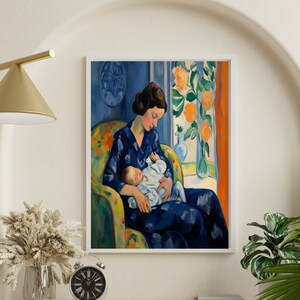 Digital Art Print: Mother's Day Gift in Matisse style Vintage Style Home Decor Printable art, Matisse Poster Printable Vintage Art Prints image 1