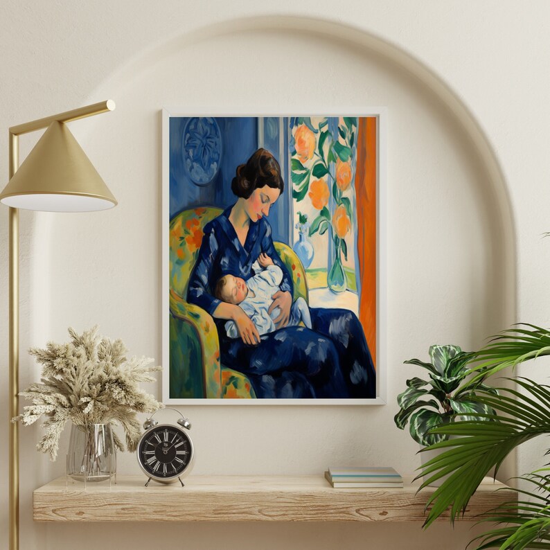 Digital Art Print: Mother's Day Gift in Matisse style Vintage Style Home Decor Printable art, Matisse Poster Printable Vintage Art Prints image 1