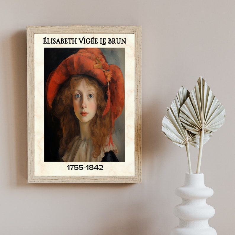 Portrait Élisabeth Vigée Digital Download Antique Artwor Fine Art Print Vintage French Oil Painting Vintage Art Wall Art print image 7