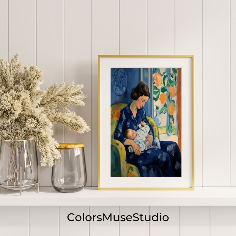Digital Art Print: Mother's Day Gift in Matisse style Vintage Style Home Decor Printable art, Matisse Poster Printable Vintage Art Prints image 5