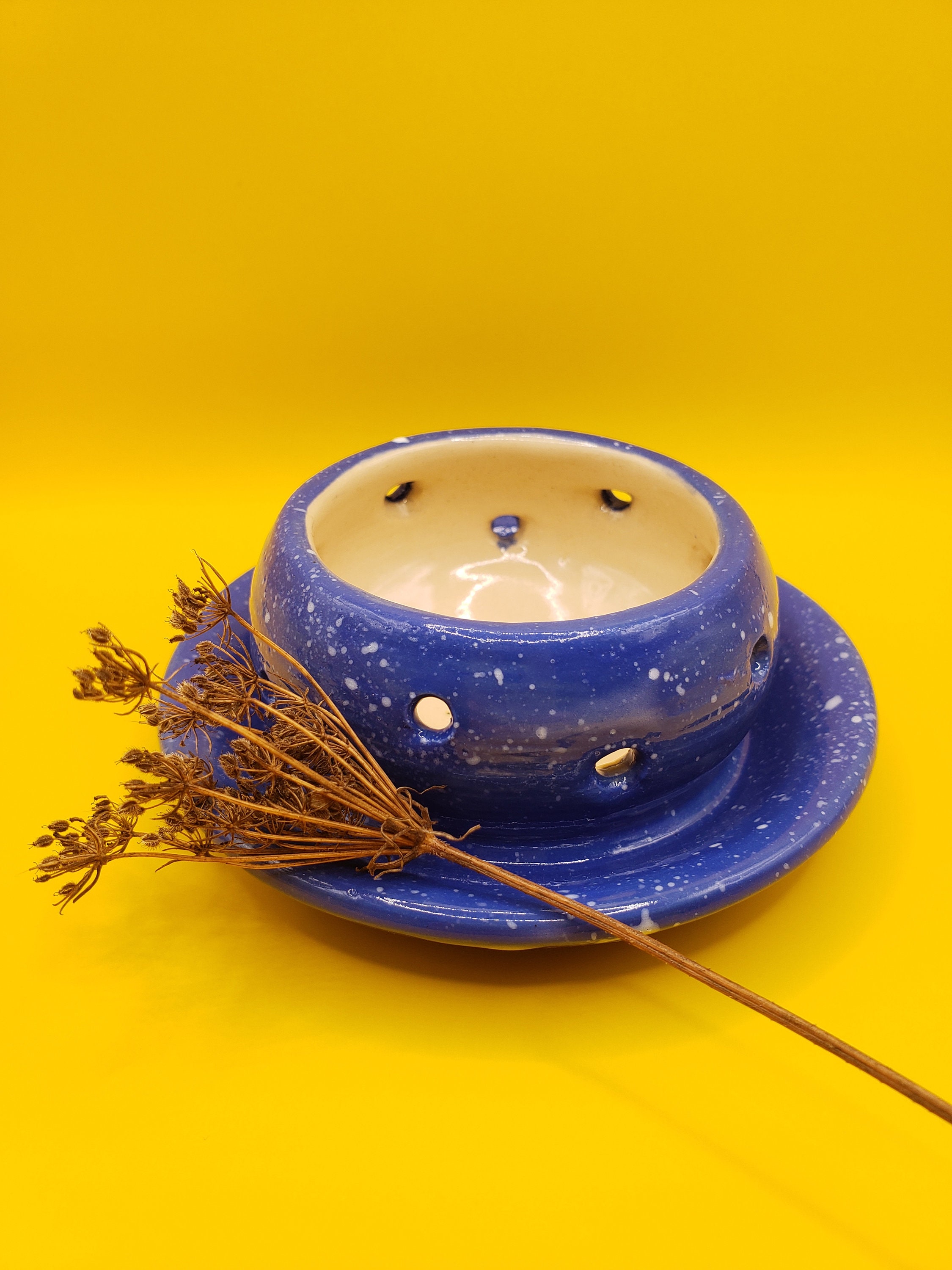 Photophore en Céramique Faite Main Artisanal - Pièce Unique