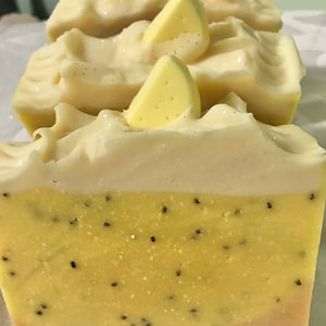 Lemon Poppyseed Artisan Soap, lemon lovers, lemon scented soap, lemon verbena scent