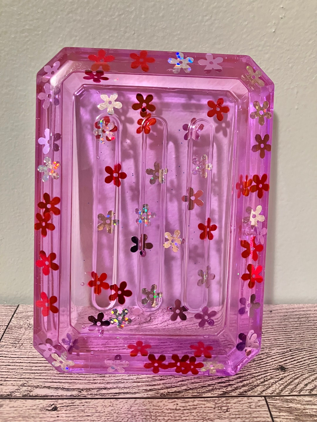 Floral Resin Soap Dish, Soap Dish, Flower Soap Dish, Unique Soap Dish