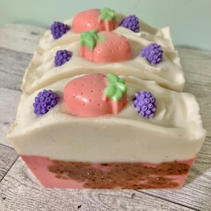 Banana Berry Artisan Soap, fruity scented soap, berry soap, gift for friend