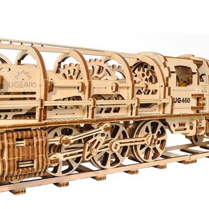 UGEARS Steam Locomotive with Tender - Mechanical 3D Wooden Model - UTG0011