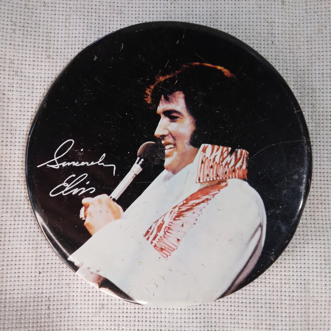 Vintage Elvis Badge Elvis Presley Button Pin Color Photo - Etsy