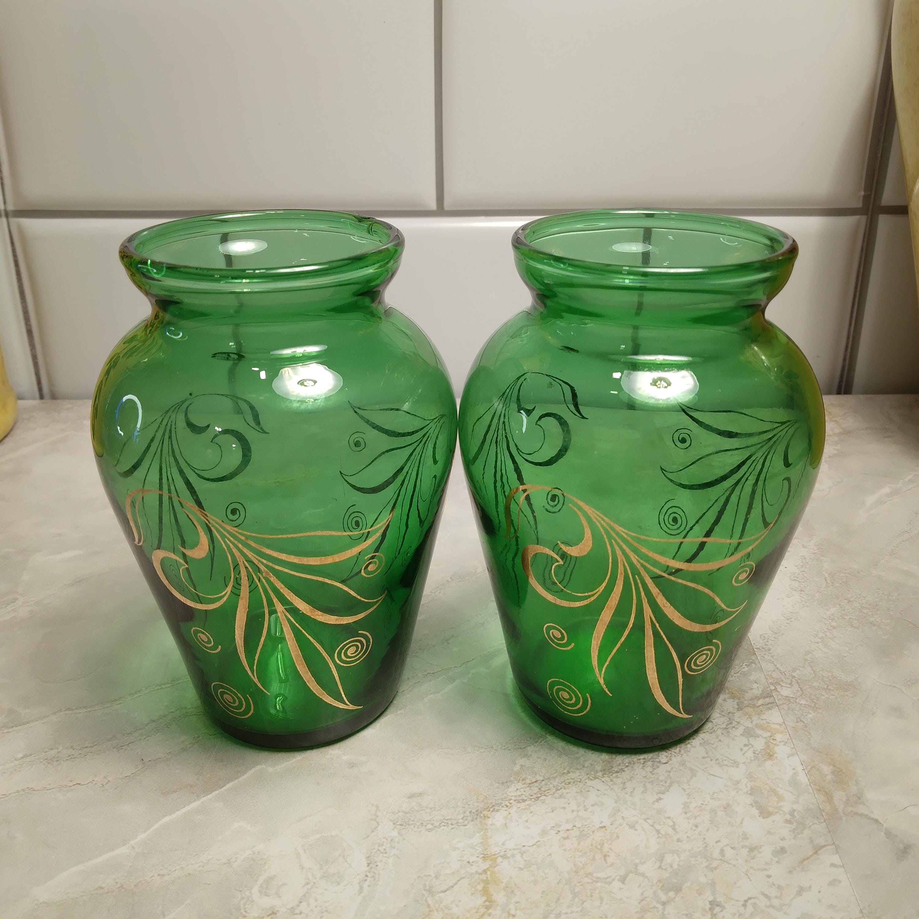 Vintage Vase Green Gold - Etsy display picture 1