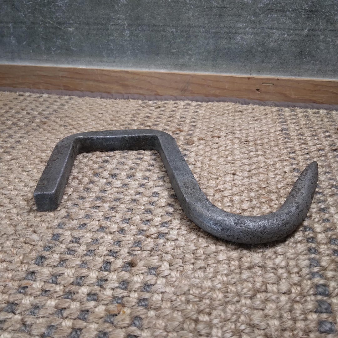 Antique Primitive Forged Metal Meat Hook, Rustic Patina, DIY Steampunk ...