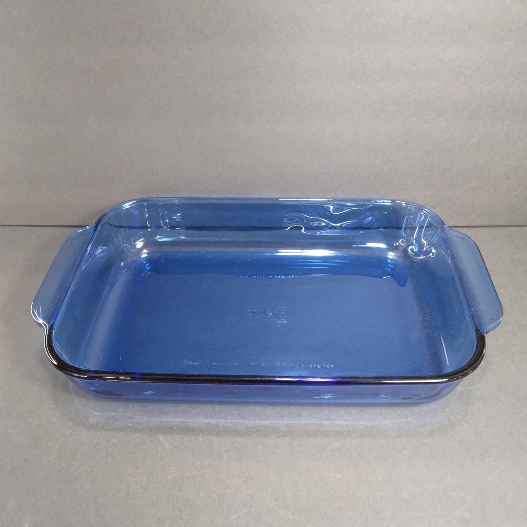 Vintage Pyrex Cobalt Blue Glass Rectangle Lasagne Baking Dish Pan 232 2