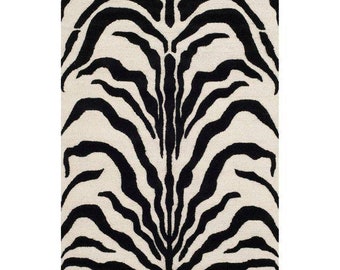 Black & white modern abstract wool rug premium quality designer handtufted area rug for living room bedroom hall christmas gift homedecor