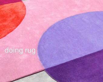 Modern Abstract Irregular Tufted Wool Rug – Soft New Zealand Area Carpet