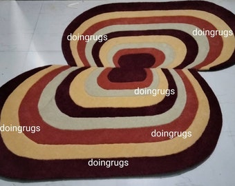 Irregular shape handtufted rug, modern abstract soft wool area rug for living room, bedroom,hall kitchen,dining,office and other home spaces