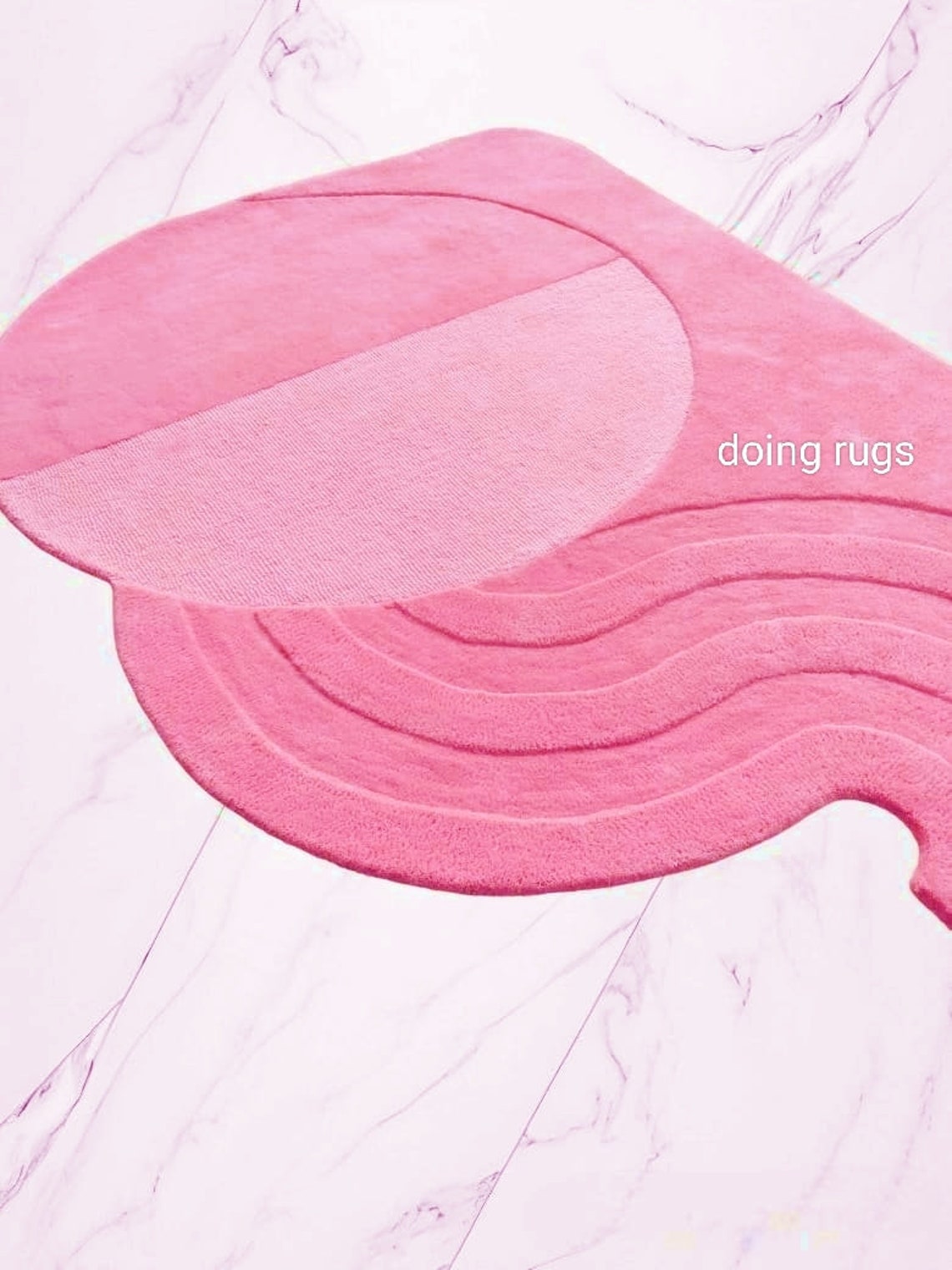 Irregular Shape Handtufted Rug,pink Rug, Modern Abstract Wool Area Rug ...