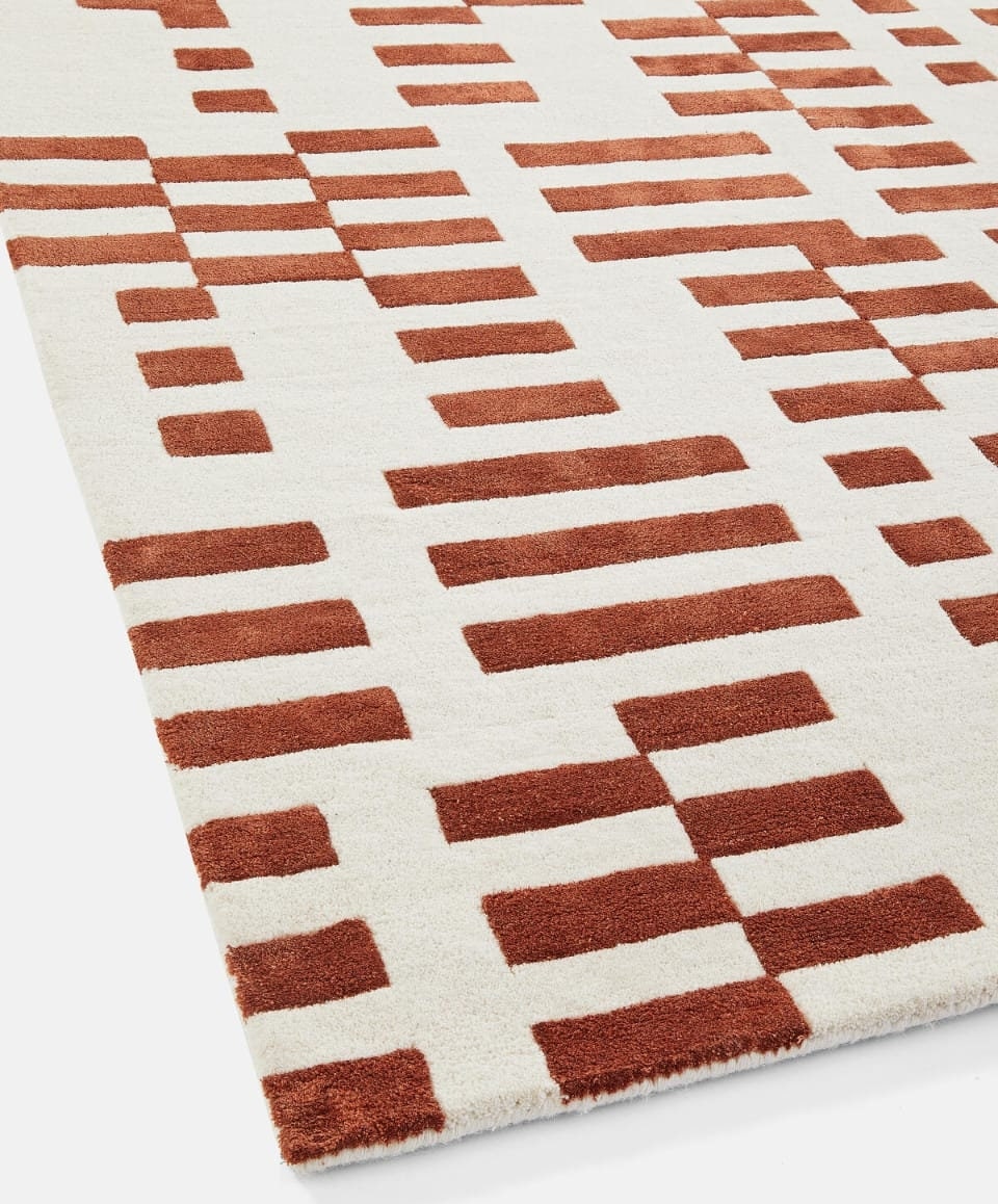 Modern Abstract Rug Premium Quality Handtufted Rusty White Area 9x12 ...