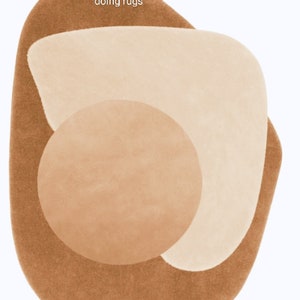 Kidney shape irregular rug,neutral beige rug,premium quality newzealand wool rug,handmade designer area rug for living room,bedroom and hall