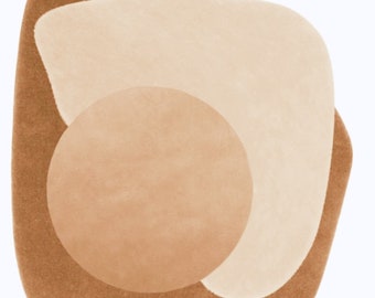 Handgemachter Beige Handgeknüpfter Wollteppich
