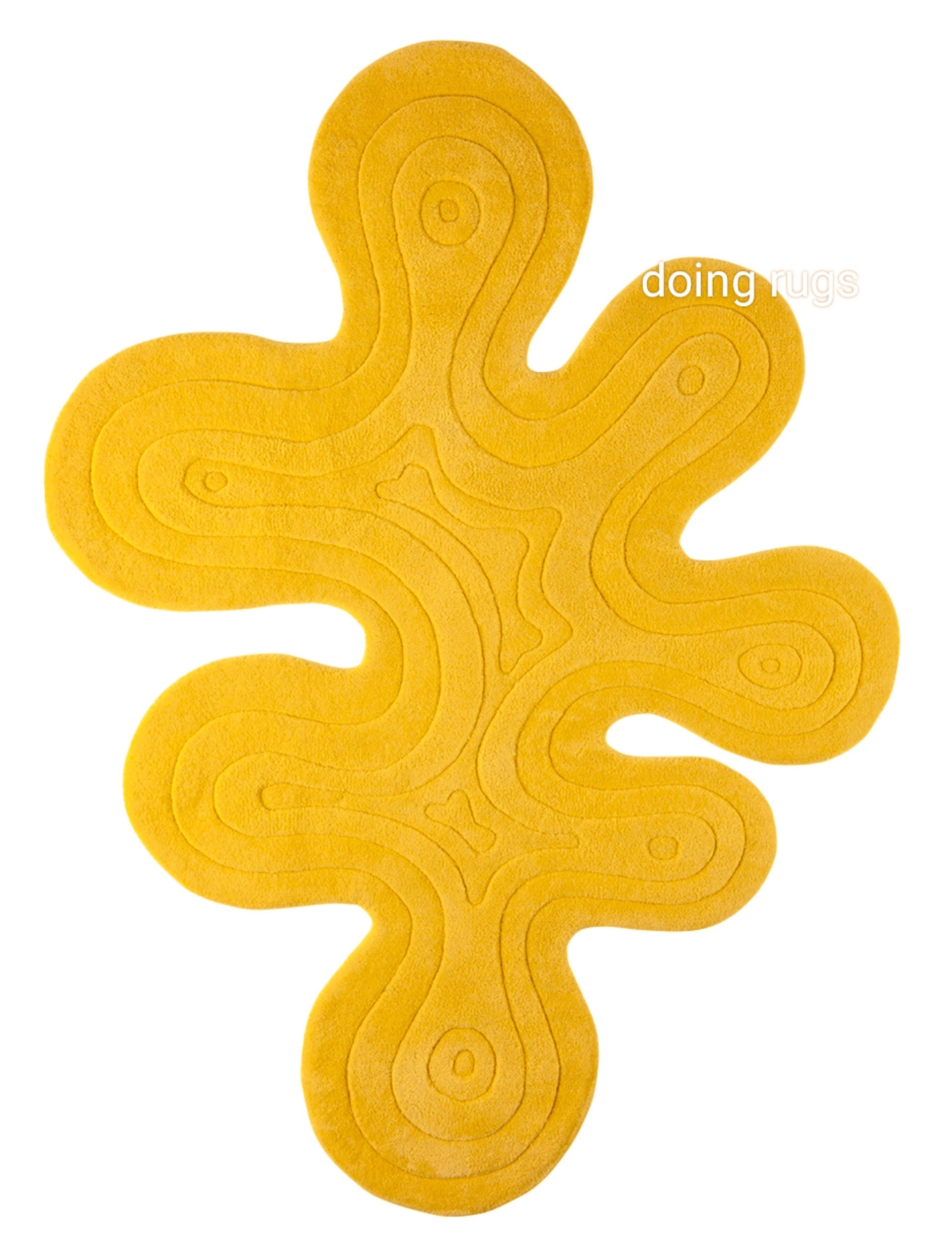 1pc Yellow Orange Shaped Rug 50x80cm (19.7x31.5inch), Soft
