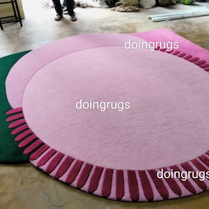 Irregular shape handtufted rug, modern abstract soft wool area rug for living room, bedroom,hall kitchen,dining,office and other home spaces