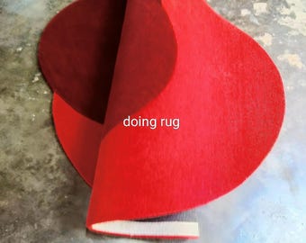 Irregular Red Wool Rug, Hand-Tufted, Modern Home Decor, Stylish Red Carpet