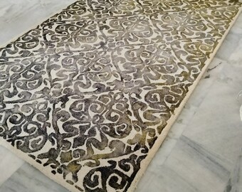 Modern Olive Green Wool Rug, Abstract Texture, Hand-Tufted