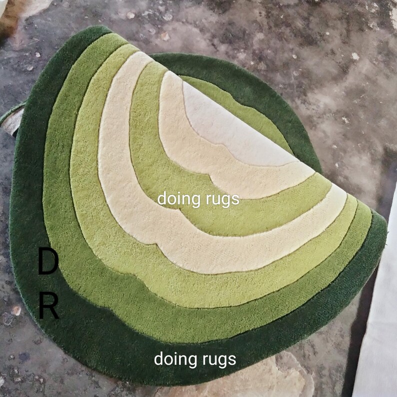 Oval Shape Green Rug Premium Quality Designer Rug Soft Newzealand Wool