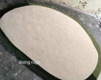 Hand-Tufted Wool Rug, Modern Irregular Shape, Designer Accent Rug