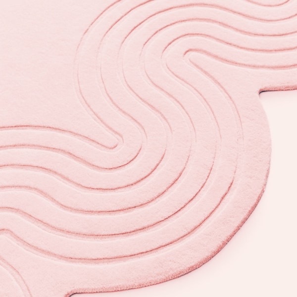 Minimalistischer moderner abstrakter rosa Teppich unregelmäßiger Teppich aus 100% Wolle für Wohnzimmer, Schlafzimmer, Flur, Esszimmer, Bürogeschenk Wohnkultur