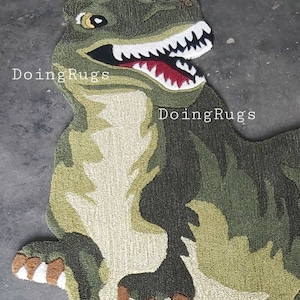 Dinosaurus handmade rug/Animals Print Rug/Nursery Rug/Kids Decor Rug/Kids Room/Living Room/Drawing Room/4x6 ft Rug And Gifts
