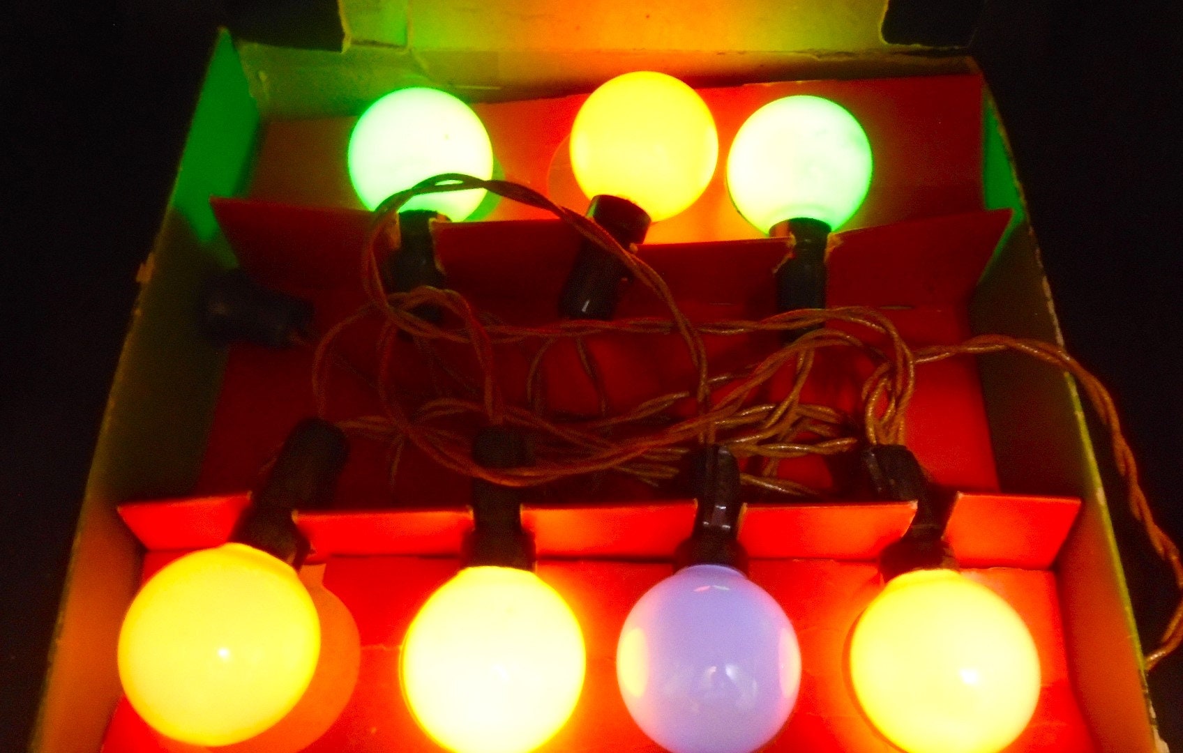 7 Vintage Fluorescent Christmas Lights by Sylvania for the Etsy