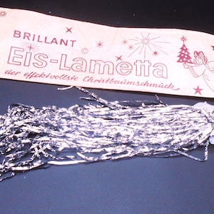 Original Brilliant Lametta SILVER Metal Foil Tinsel/ Icicles for Decorating 50 strands