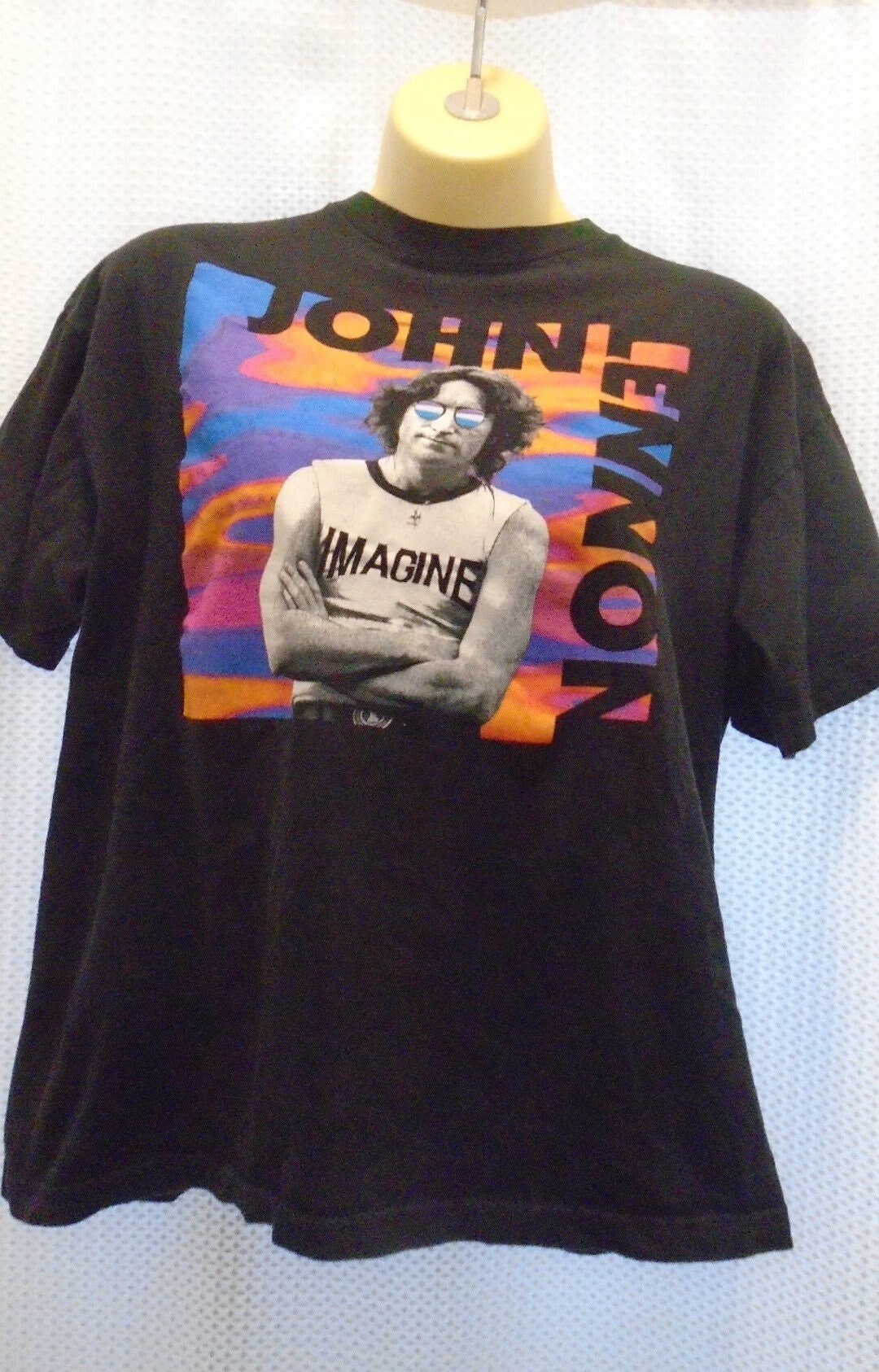 Blouson Vintage John Lennon The Beatles - Collection Imagine - Taille 2, Couleur Beige - Très Bon état