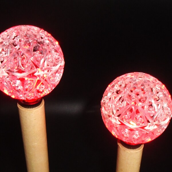 2 Rare GE Lighted Ornament Christmas Lights with holder Working
