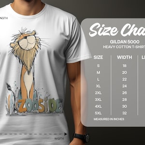 Unisex T-Shirt Lion Graphic Tee, Mens Womens Animal T-Shirt, Sizes S to 5XL, Wildlife Apparel, Animal Print Clothing, Lion Lover Gift